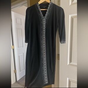 Ming wang size xs dress elegant simple embellished dress euc